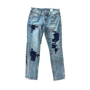 True Religion Light Wash Cameron Slim Boyfriend Women's Jeans Size 25